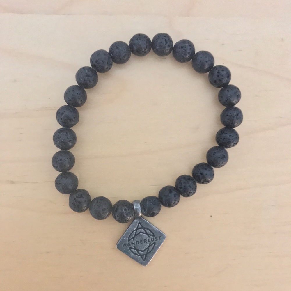 Silver & Sage Black Bead Bracelet